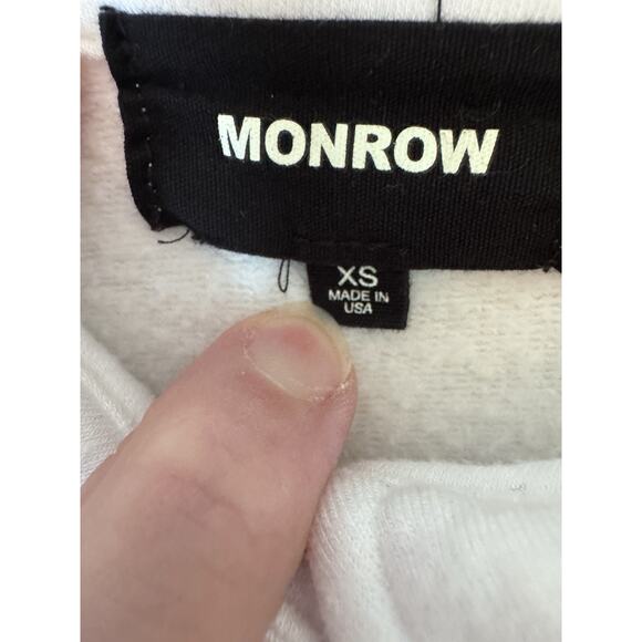 Monrow Jacket supersoft fleece White trucker style collared Sz XS EUC - Picture 3 of 7